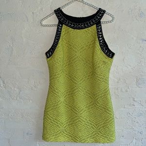 Frank Lyman Design Lime Green Beaded Top Sz 4